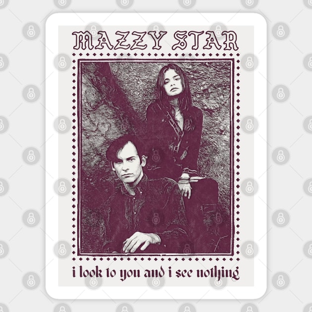 Mazzy Star // Vintage Style Faded Lyric Design Magnet by DankFutura